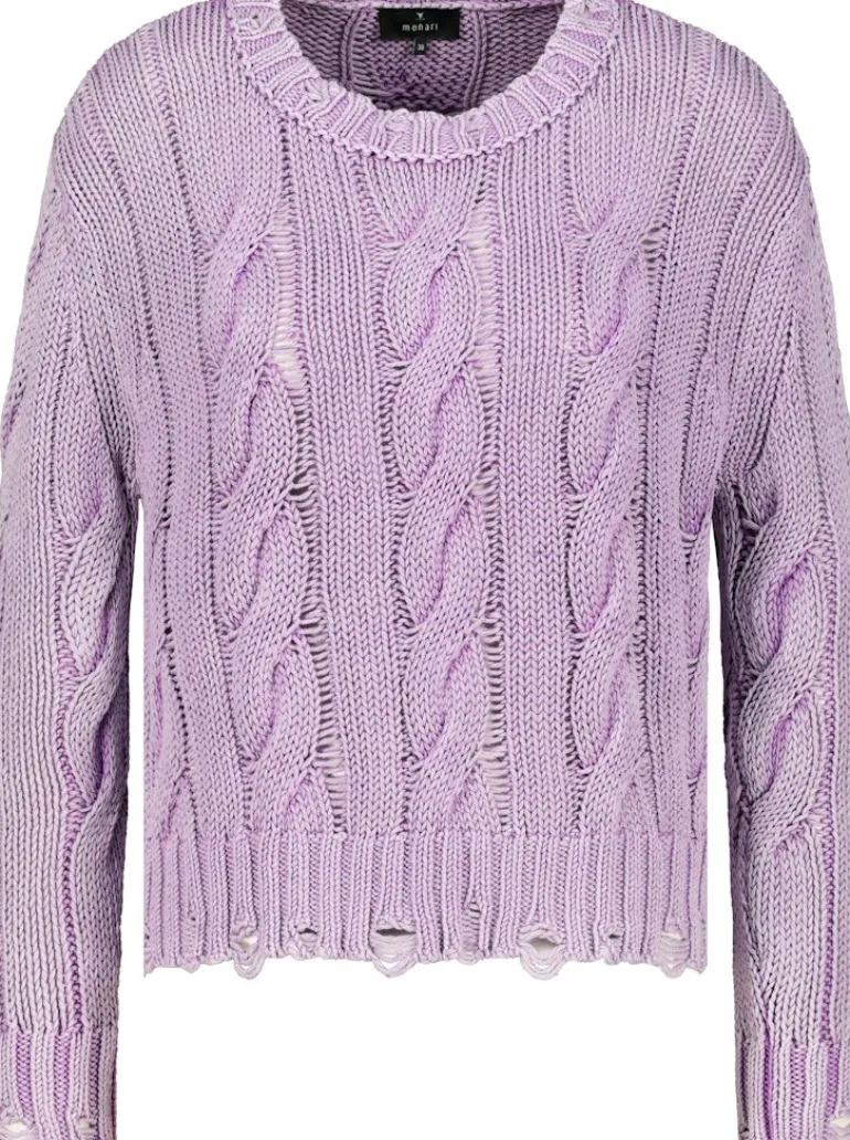 Pullover mit Zopfmuster lavender rose