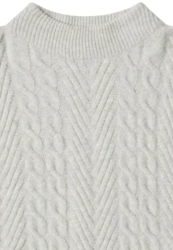 Pullover mit Zopfmuster metal grey melange