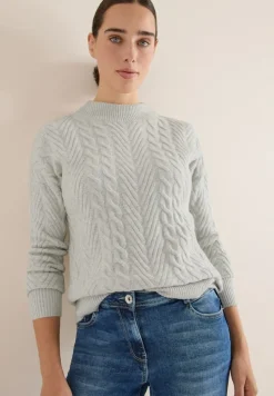 Pullover mit Zopfmuster metal grey melange