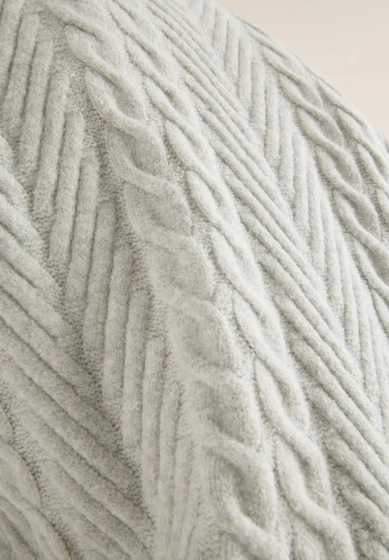 Pullover mit Zopfmuster metal grey melange