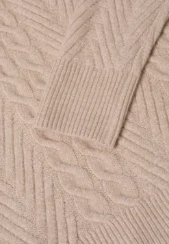 Pullover mit Zopfmuster sandalwood beige melange