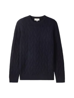 Pullover mit Zopfmuster sky captain blue