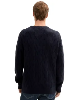 Pullover mit Zopfmuster sky captain blue