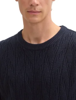 Pullover mit Zopfmuster sky captain blue