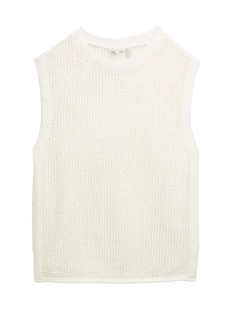 Pullunder mit Lochmuster whisper white