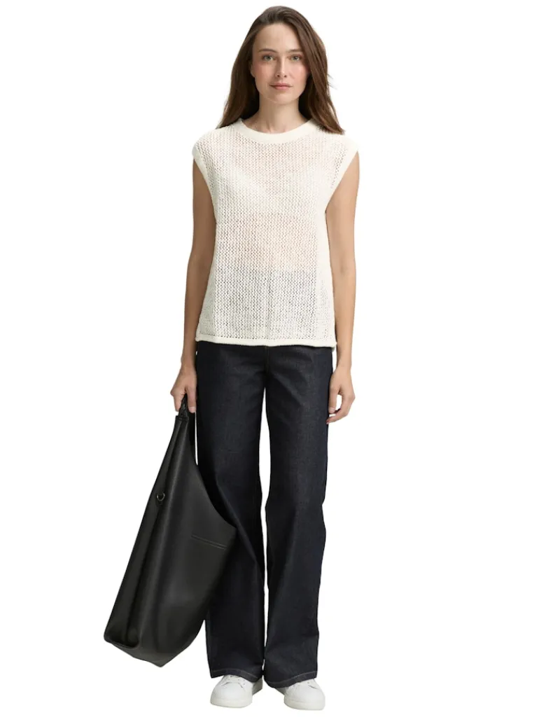 Pullunder mit Lochmuster whisper white