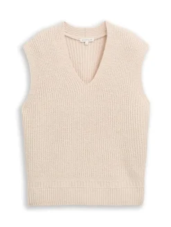 Pullunder mit V-Ausschnitt sand stone beige melange