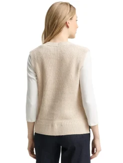 Pullunder mit V-Ausschnitt sand stone beige melange