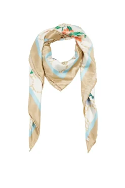 Recycelt: Tuch in Satinoptik off white
