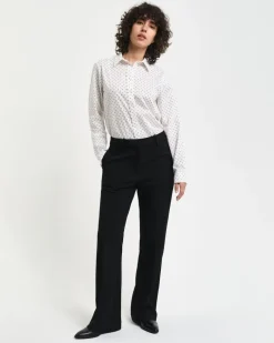 Regular Fit Bluse aus Baumwoll-Voile mit Punktemuster eggshell