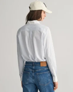 Regular Fit Bluse mit Kontrastkragen und Streifen clear sky