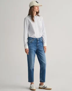 Regular Fit Bluse mit Kontrastkragen und Streifen clear sky