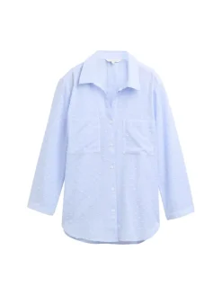 Regular Fit Bluse mit Streifenmuster blue white dobby stripe