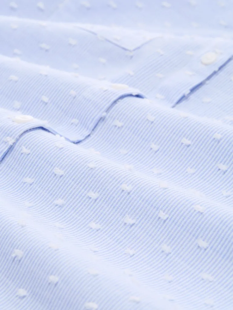 Regular Fit Bluse mit Streifenmuster blue white dobby stripe