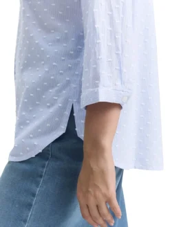 Regular Fit Bluse mit Streifenmuster blue white dobby stripe
