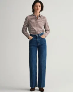 Regular Fit Broadcloth Bluse mit Streifen cocoa bean