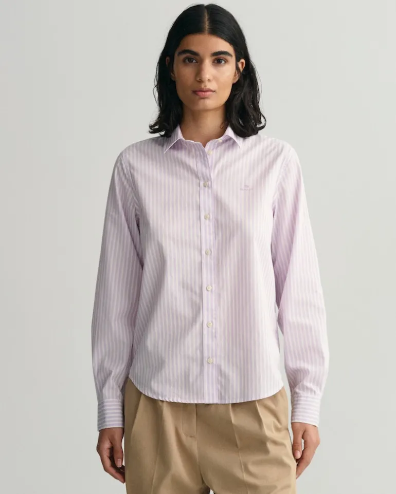 Regular Fit Broadcloth Bluse mit Streifen soothing lilac