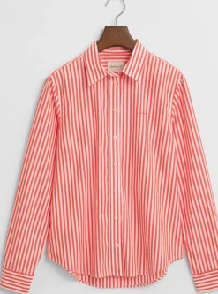 Regular Fit Classic Popeline Hemd mit Streifen bright red