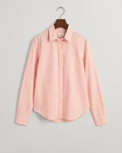 Regular Fit Classic Popeline Hemd mit Streifen peachy pink
