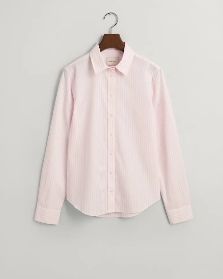 Regular Fit Classic Popeline Hemd mit Streifen light pink