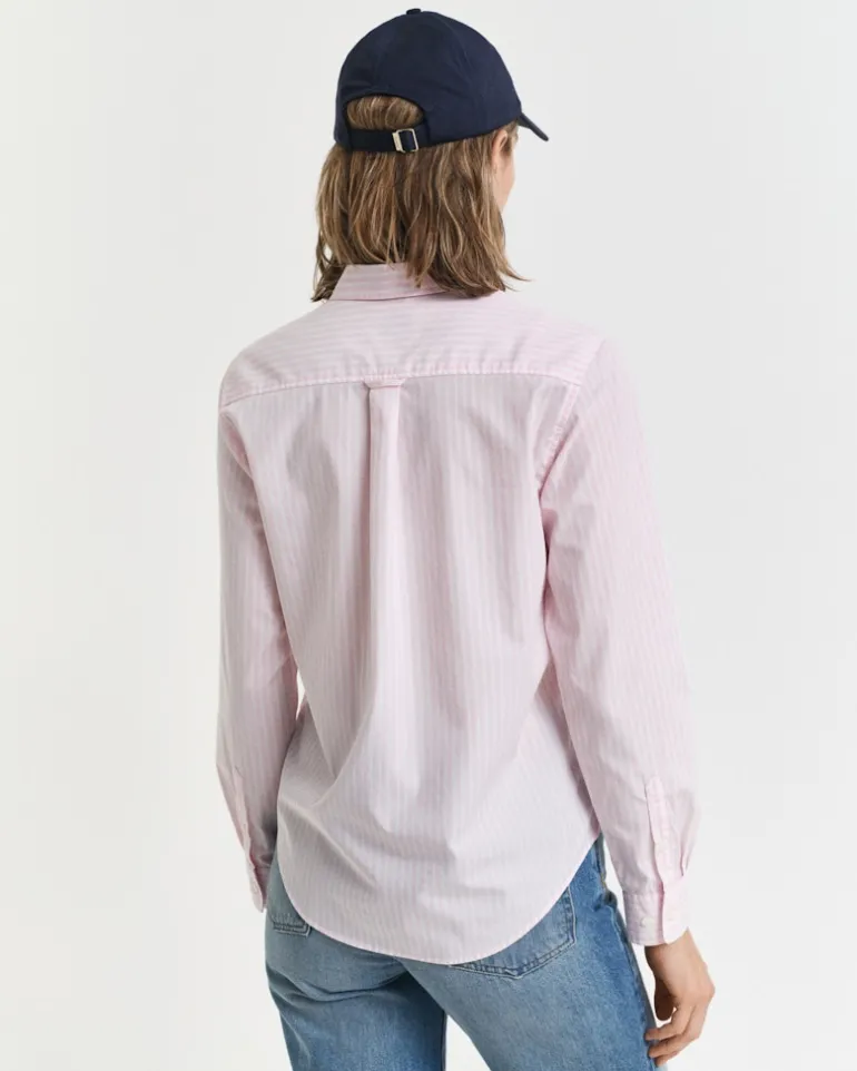 Regular Fit Classic Popeline Hemd mit Streifen light pink