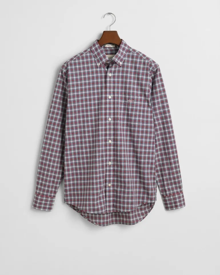 Regular Fit Classic Popeline Hemd mit Tartan-Muster white