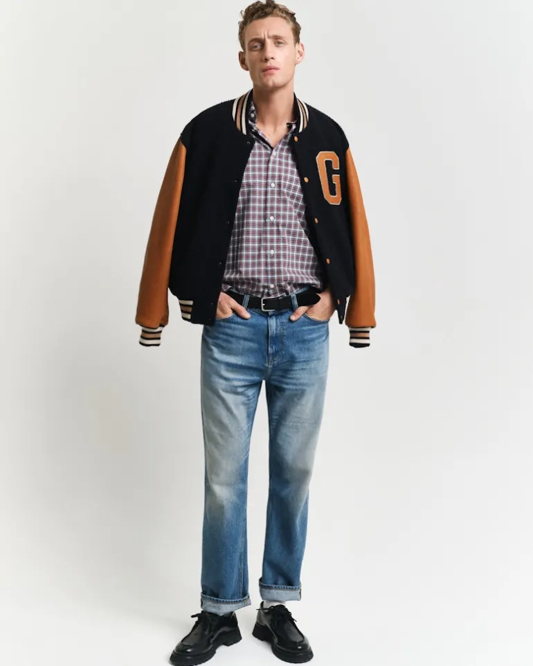 Regular Fit Classic Popeline Hemd mit Tartan-Muster white