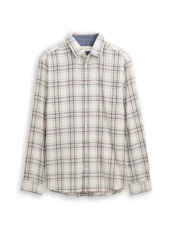 Regular Fit Flanell-Hemd mit Muster white multicolor check