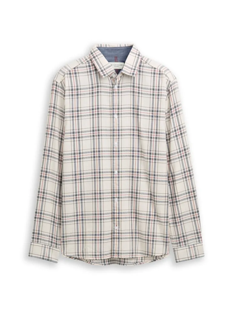 Regular Fit Flanell-Hemd mit Muster white multicolor check