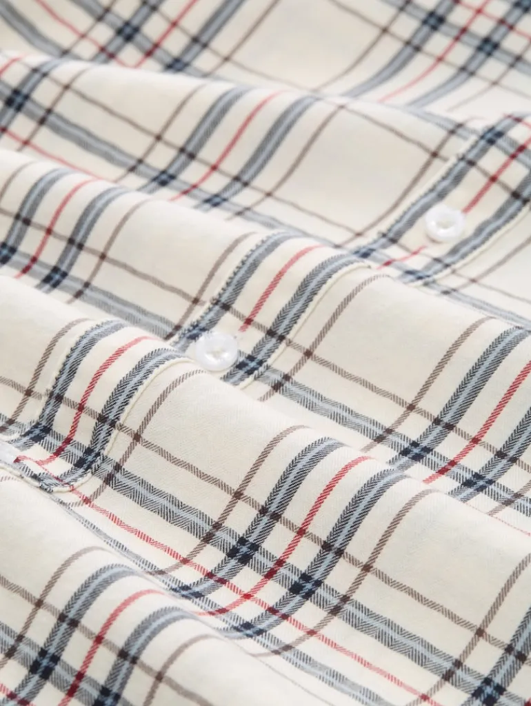 Regular Fit Flanell-Hemd mit Muster white multicolor check