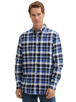 Regular Fit Hemd im Karomuster blue white check