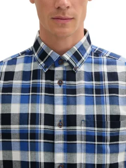Regular Fit Hemd im Karomuster blue white check