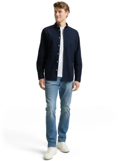 Regular Fit Hemd mit Brusttasche navy
