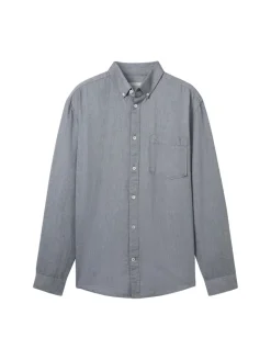 Regular Fit Hemd mit Brusttasche navy chambray