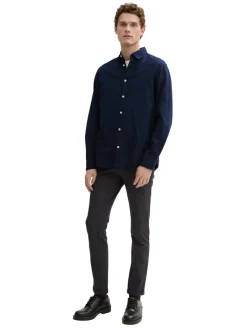 Regular Fit Hemd mit Logo-Stickerei sky captain blue