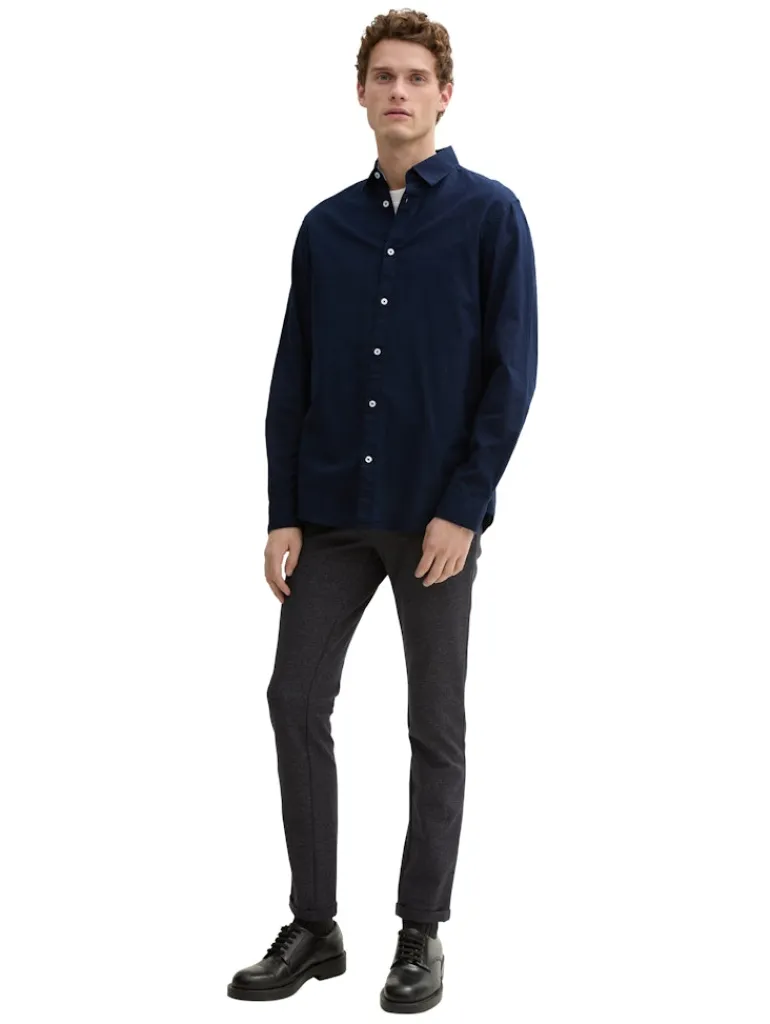 Regular Fit Hemd mit Logo-Stickerei sky captain blue