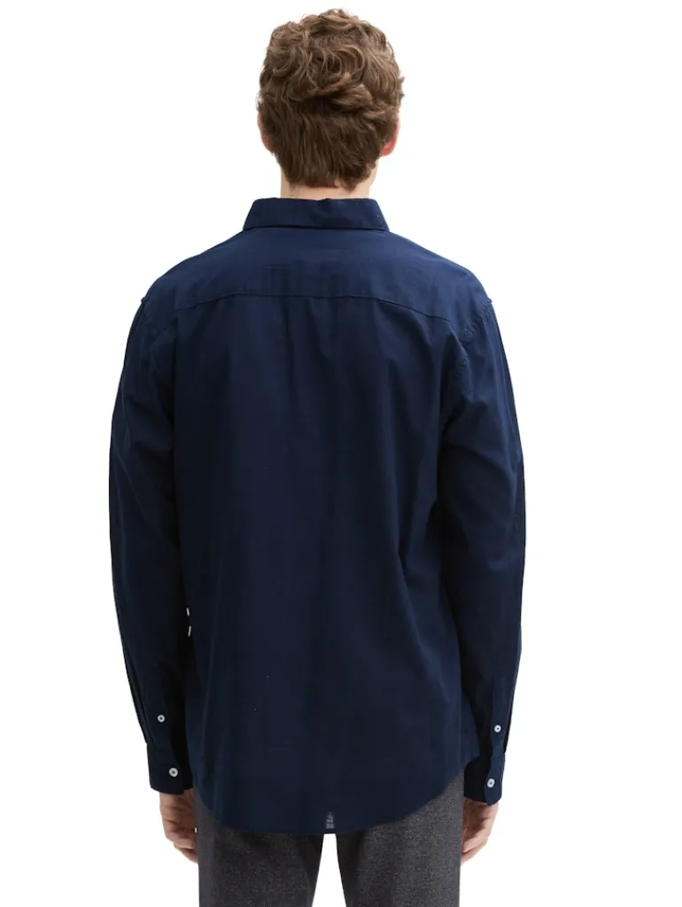 Regular Fit Hemd mit Logo-Stickerei sky captain blue
