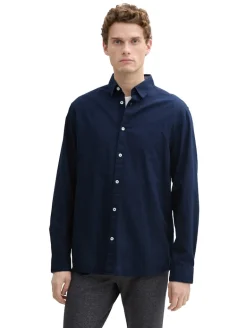 Regular Fit Hemd mit Logo-Stickerei sky captain blue
