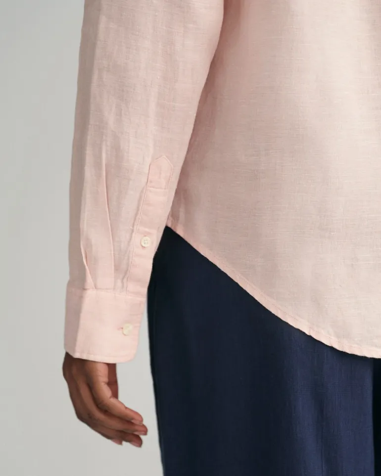 Regular Fit Leinen Chambray Bluse guava orange