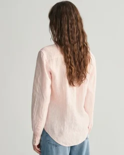 Regular Fit Leinenhemd mit Streifen peachy pink