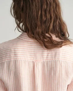 Regular Fit Leinenhemd mit Streifen peachy pink