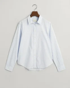 Regular Fit Popeline Bluse mit Vichy-Karo light blue