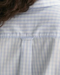 Regular Fit Popeline Bluse mit Vichy-Karo light blue