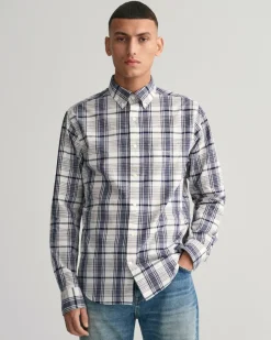 Regular Fit Popeline Karohemd eggshell