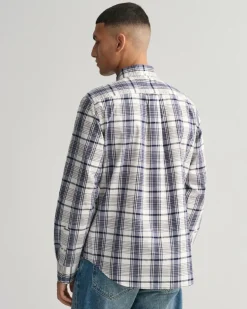 Regular Fit Popeline Karohemd eggshell