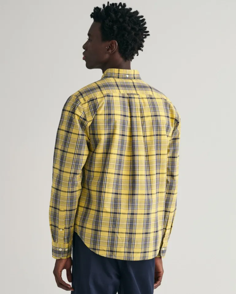 Regular Fit Popeline Karohemd parchment yellow