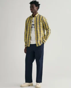 Regular Fit Popeline Karohemd parchment yellow