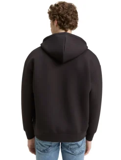 Relaxed Fit Hoodie Sweatjacke aus Scuba night watch black