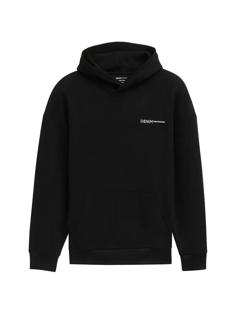 Relaxed Fit Hoodie Sweatshirt mit Rückenprint black