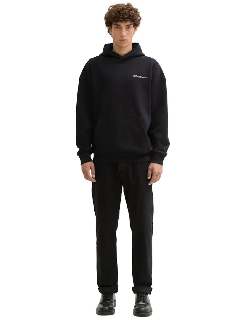 Relaxed Fit Hoodie Sweatshirt mit Rückenprint black